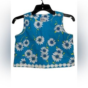 Lilly Pulitzer For Target Girls Size 10 Blue Floral Tank Top 100% Cotton